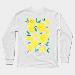 Watercolor lemons yellow Long Sleeve T-Shirt